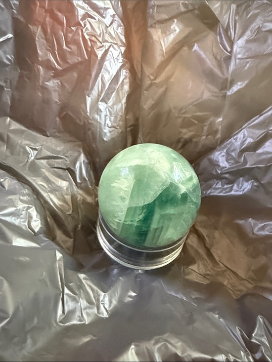 Other - Green Fluorite Crystal Sphere on Clear Stand